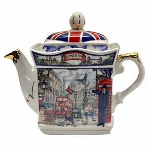 JAMES SADLER Piccadilly London Heritage Ceramic 2-Cup Teapot EUC